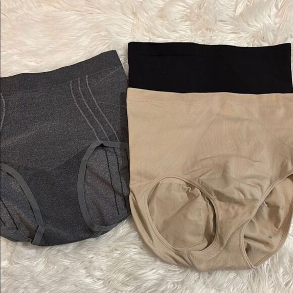 Gray, Beige & Black Shapewear High-Waisted Briefs